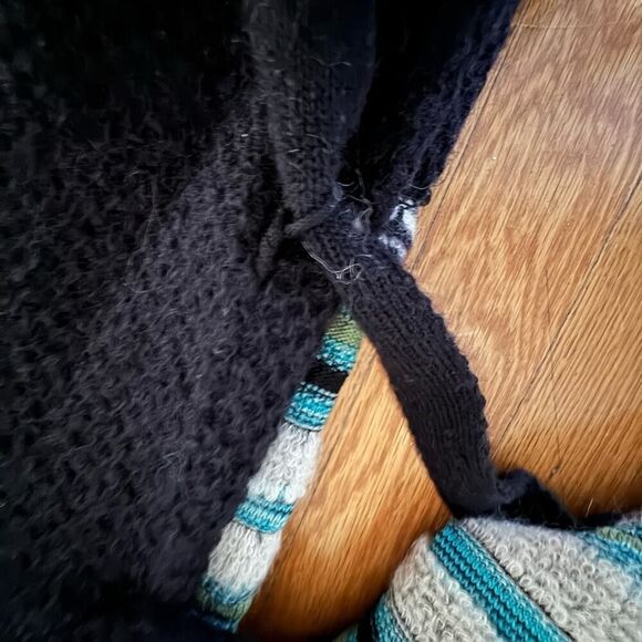 Vintage M Missoni black lightweight sweater cardigan with teal accents US 2 - Picture 15 of 16